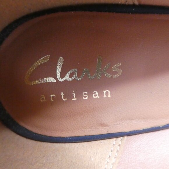 Clarks Tarah Brae Colorblock Suede Chunky Heel Pumps Womens 8.5 - Picture 12 of 14